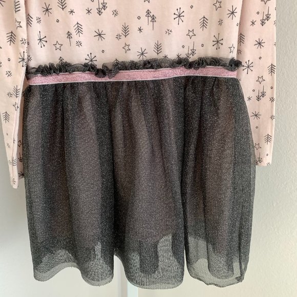 CAT & JACK Girl's Dress, Pastel Pink with Silver Tulle Skirt, Size: XS (4-5) - Picture 5 of 7